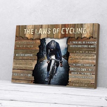 The Laws Of Cycling Biker Canvas Poster Prints Wall Art Decor