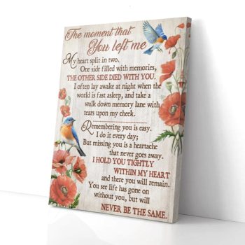 The Moment That You Left Me Poppy Birds Canvas Poster Prints Wall Art Decor