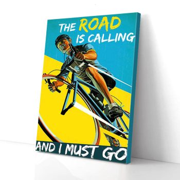 The Road Is Calling And I Must Go Biker Canvas Poster Prints Wall Art Decor