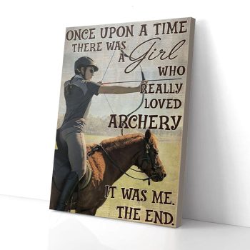 There Was A Girl Who Really Loves Archery Canvas Poster Prints Wall Art Decor
