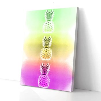 Three Pineapples Colorful Canvas Poster Prints Wall Art Decor
