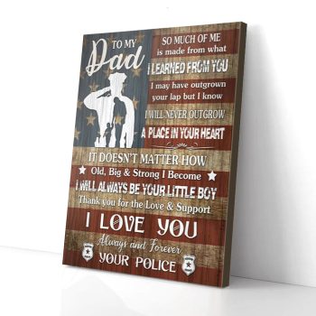 To My Dad Police Canvas Poster Prints Wall Art Decor