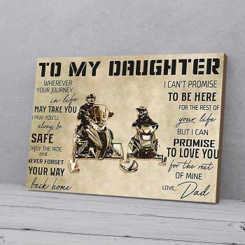 To My Daughter Dad Snowmobile Canvas Poster Prints Wall Art Decor