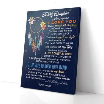 To My Daughter Dreamcatcher Mom Canvas Poster Prints Wall Art Decor