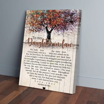 To My Daughter In Law Mother In Law Tree Canvas Poster Prints Wall Art Decor