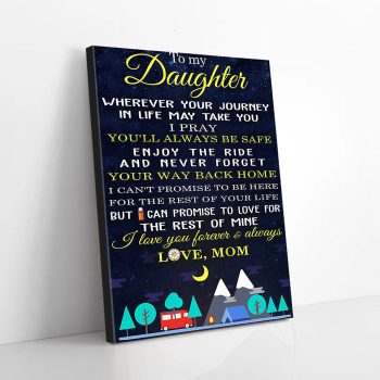 To My Daughter Mom Camping Canvas Poster Prints Wall Art Decor