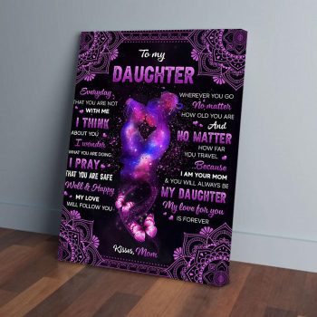 To My Daughter Mom Mandala Canvas Poster Prints Wall Art Decor
