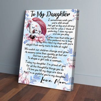 To My Daughter Unicorn Canvas Poster Prints Wall Art Decor