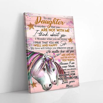 To My Daughter mom Unicorn Canvas Poster Prints Wall Art Decor