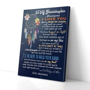 To My Granddaughter Dreamcatcher Grandma Canvas Poster Prints Wall Art Decor