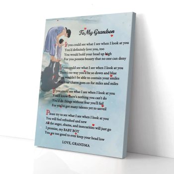 To My Grandson Grandma Canvas Poster Prints Wall Art Decor