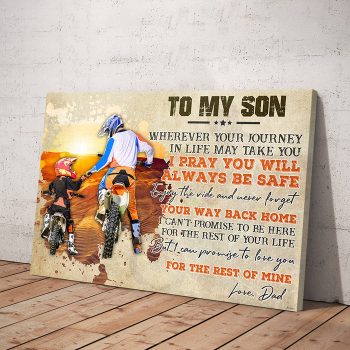 To My Son Motorbike Dad Canvas Poster Prints Wall Art Decor