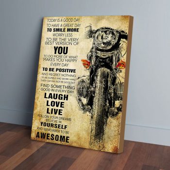 Today Is A Good Day To Have A Great Day Motorcycle Canvas Poster Prints Wall Art Decor