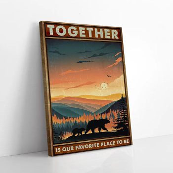 Together Is Our Favorite Place To Be Forest Bear Canvas Poster Prints Wall Art Decor