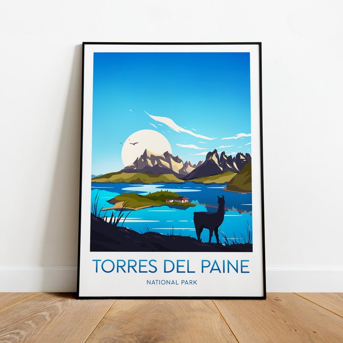 Torres Del Paine Travel Canvas Poster Print - National Park