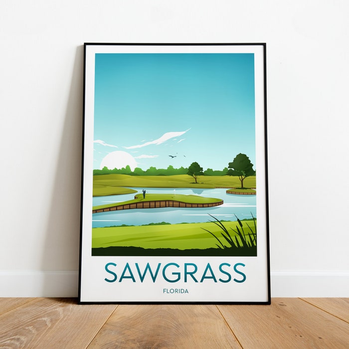 Tpc Sawgrass Print - Florida Sawgrass Poster Birthday Poster