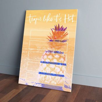 Tropic Like It's Hot Pineapple Canvas Poster Prints Wall Art Decor