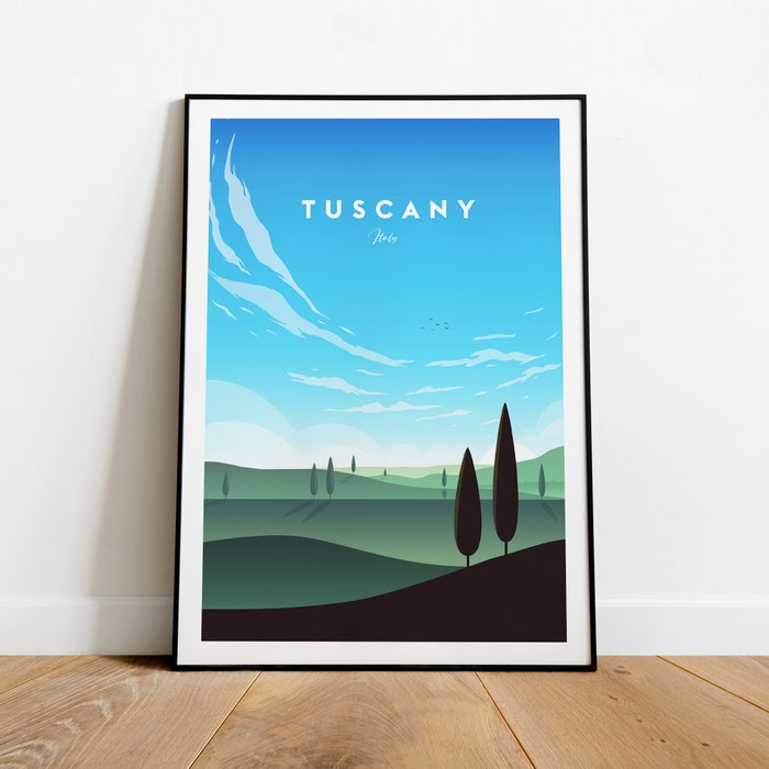Tuscany Traditional Travel Canvas Poster Print - Italy