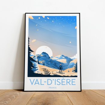 Val D'Isere Travel Canvas Poster Print - France Val D'Isere Poster Ski Poster Ski Resort Print Val D'Isere Ski