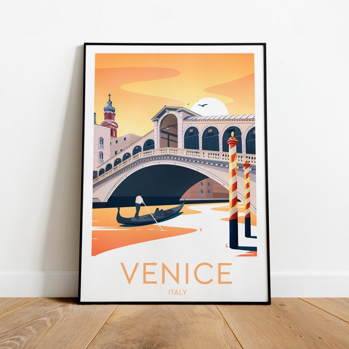 Venice Travel Canvas Poster Print - Italy