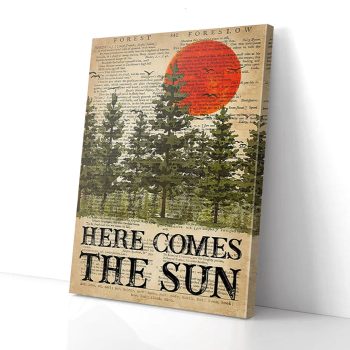 Vintage Sunset Forest Canvas Poster Prints Wall Art Decor
