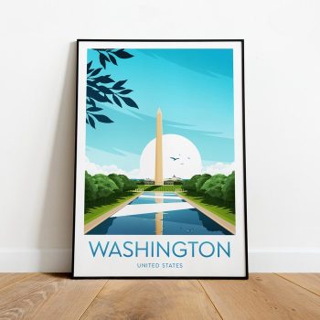 Washington Travel Canvas Poster Print - United States