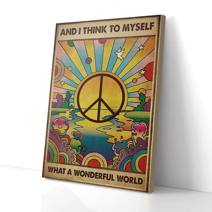 What A Wonderful World Peace Canvas Poster Prints Wall Art Decor