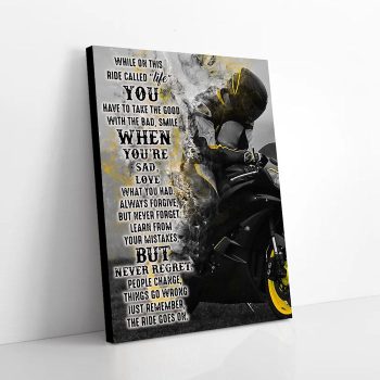 While On This Ride Called Life Motorbike Canvas Poster Prints Wall Art Decor