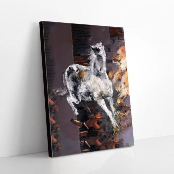 White Horse Painting Gift For Horse Lovers Canvas Poster Prints Wall Art Decor