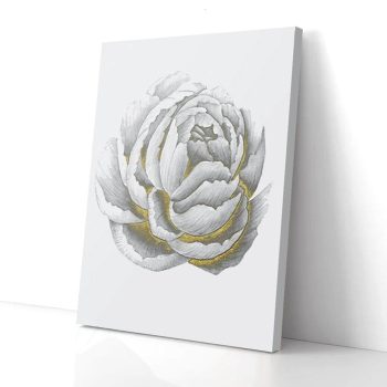 White Peony Canvas Poster Prints Wall Art Decor