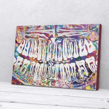 White Teeth In Colorful Dentist Canvas Poster Prints Wall Art Decor