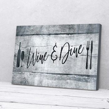 Wine And Dine Kitchen Canvas Poster Prints Wall Art Decor
