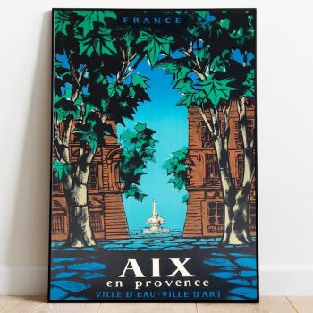 Aix en Provence Travel Poster Vintage Travel Print France Wall Art Print Canvas Print Wall Decor Hanger Framed Print