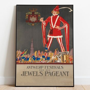 Antwerp Poster Art Belgium Vintage Travel Poster Wall Art Canvas Print Wall Art Decor