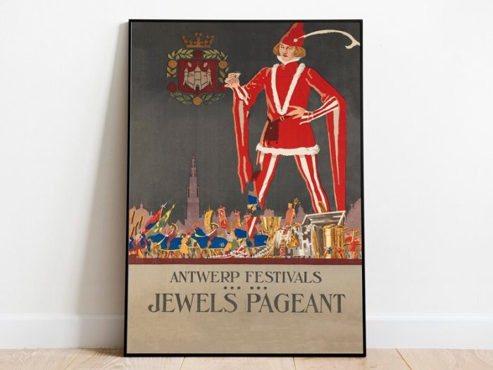 Antwerp Poster Art Belgium Vintage Travel Poster Wall Art Canvas Print Wall Art Decor