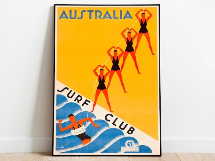 Australia Travel Poster Vintage Travel Print Australia Wall Art Print Canvas Print Wall Decor Hanger Framed Print