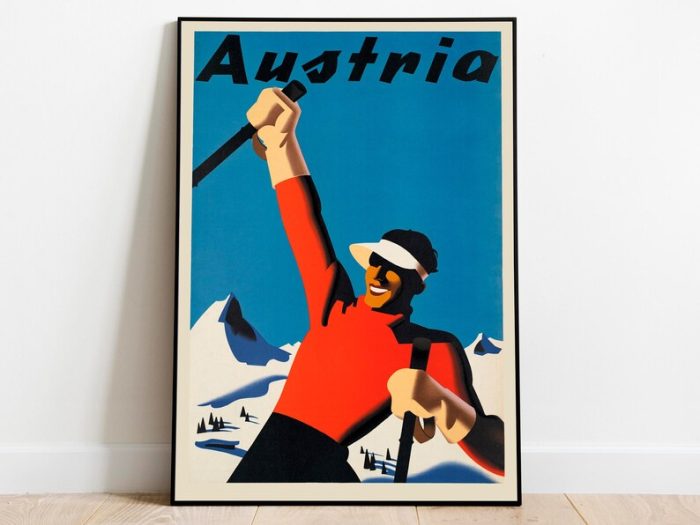 Austria Gallery Wall Prints Canvas Print Wall Art Austria Vintage Travel Posters Framed Prints Poster Art
