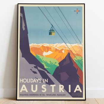 Austria Vintage Travel Poster Wall Art Canvas s Hanger Framed Print Prints Wall Art Poster Art