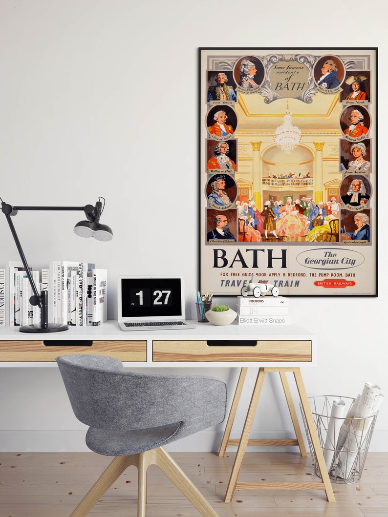 Bath-Art-Print-Vintage-Wall-Art-Print-England-Retro-Wall-Poster-Canvas-Print-Hanger-Framed-1