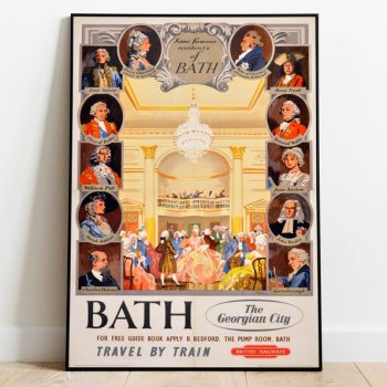 Bath Art Print Vintage Wall Art Print England Retro Wall Poster Canvas Print Hanger Framed