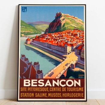 Besancon Travel Poster Vintage Travel Print France Wall Art Print Canvas Print Wall Decor Hanger Framed Print