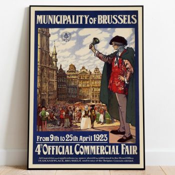 Brussels Poster Vintage Belgium Vintage Travel Poster Framed Art Wall Art Canvas Poster Art Wall Art Prints