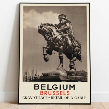 Brussels Poster Vintage Belgium Vintage Travel Poster Framed Art Wall Art Canvas Poster Art Wall Art Prints