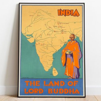 Buddha Wall Art Print Vintage Poster Art India Travel Print Canvas Print Wall Art