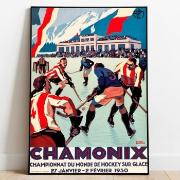 Chamonix Travel Poster Vintage Travel Print France Wall Art Print Canvas Print Wall Decor Hanger Framed Print