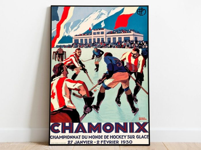 Chamonix Travel Poster Vintage Travel Print France Wall Art Print Canvas Print Wall Decor Hanger Framed Print
