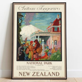 Chateau Tongariro New Zealand Vintage Travel Poster Wall Prints s Wall Art Decor Hanger Framed Print