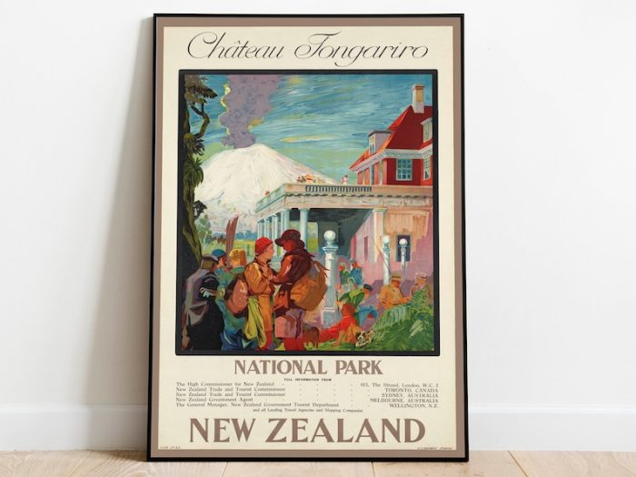 Chateau Tongariro New Zealand Vintage Travel Poster Wall Prints s Wall Art Decor Hanger Framed Print