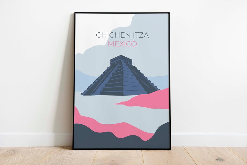 Chichen-Itza-Mexico-Art-Print-for-Wall-Decor-Print-on-Canvas-or-Framed-Travel-Wall-Art-Print-Wall-Decor Chichen Itza
