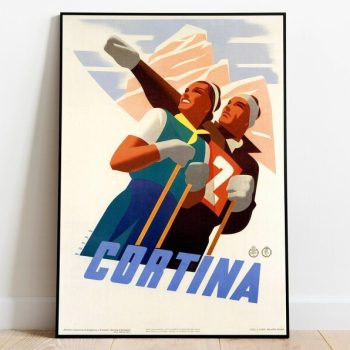 Cortina Travel Poster Vintage Travel Print Italy Wall Art Print Canvas Print Wall Decor Hanger Framed Print
